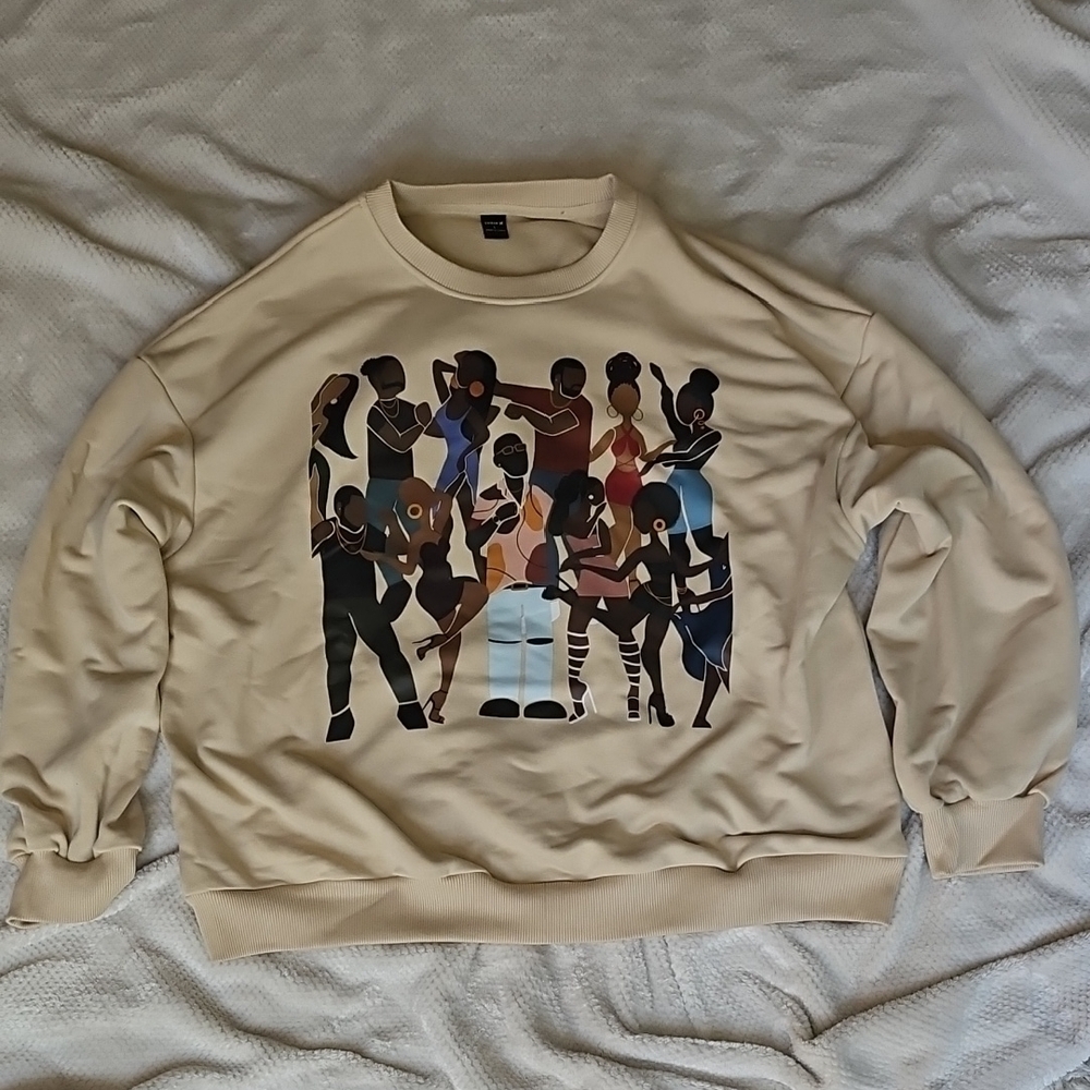 Cream Graphic Sweater